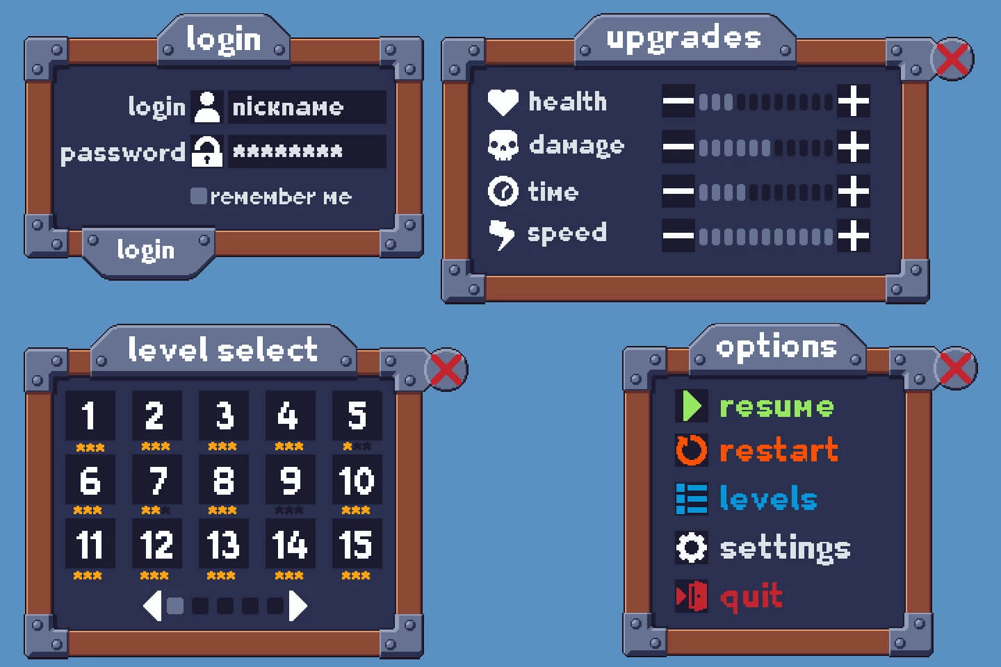 Game UI Pixel Art