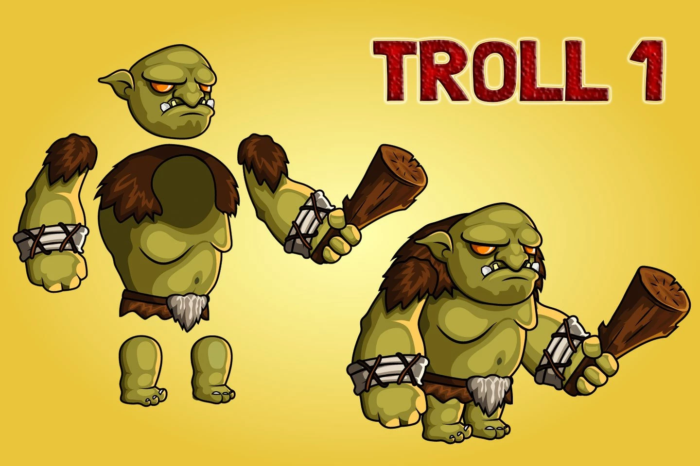 2D Fantasy Trolls Character Sprite