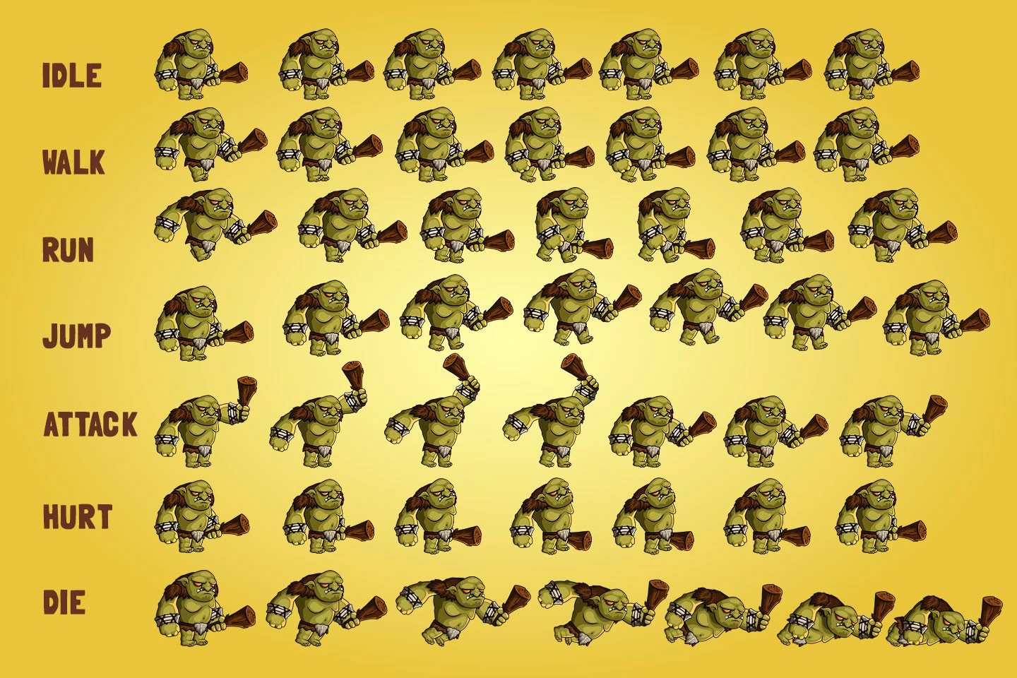 2D Fantasy Trolls Character Sprite