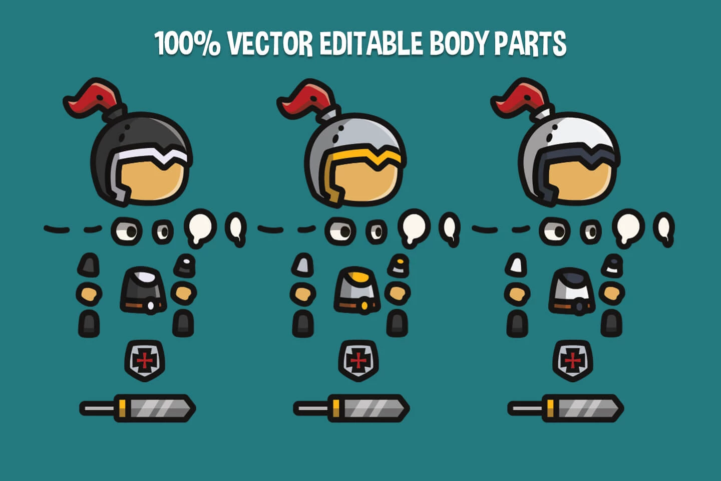Knight Tiny Style 2D Character Sprites