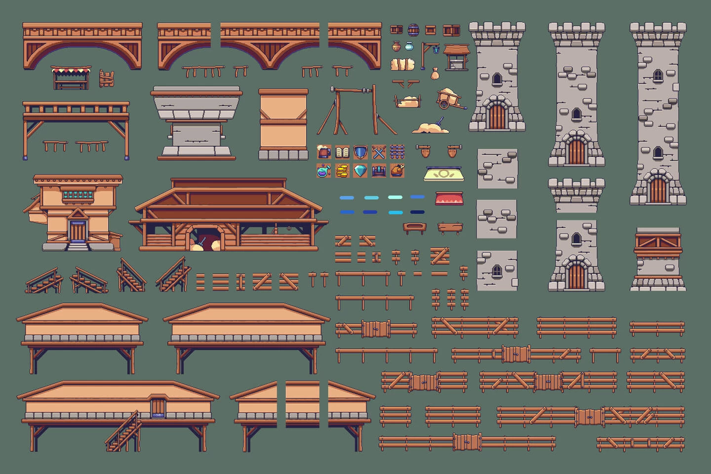 Village Pixel Art Environment Assets Pack
