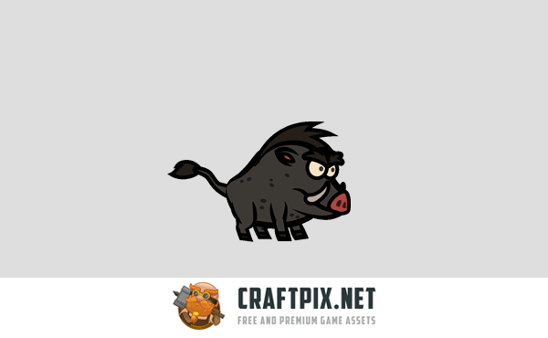 Boar, Monkey, Mouse, Piranha 2D Game Sprites