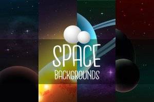 太空视差背景素材包：4款高质量矢量星空背景