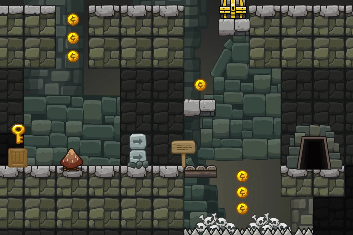 Cartoon Dungeon Platform 2D Tileset