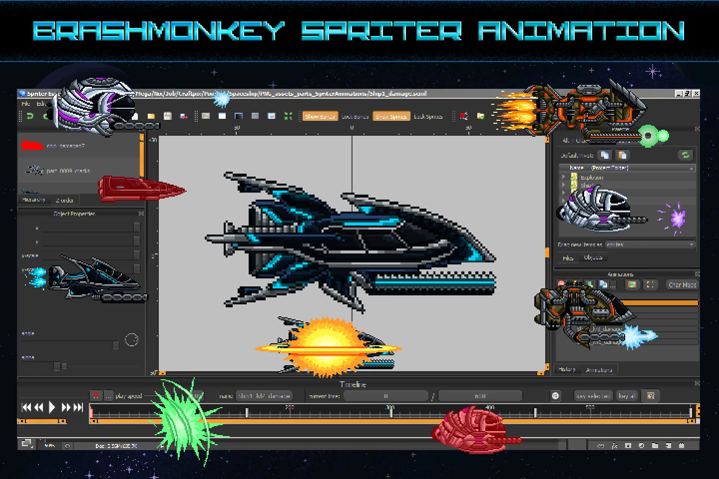 Space Shooter Creation Kit Pixel Art