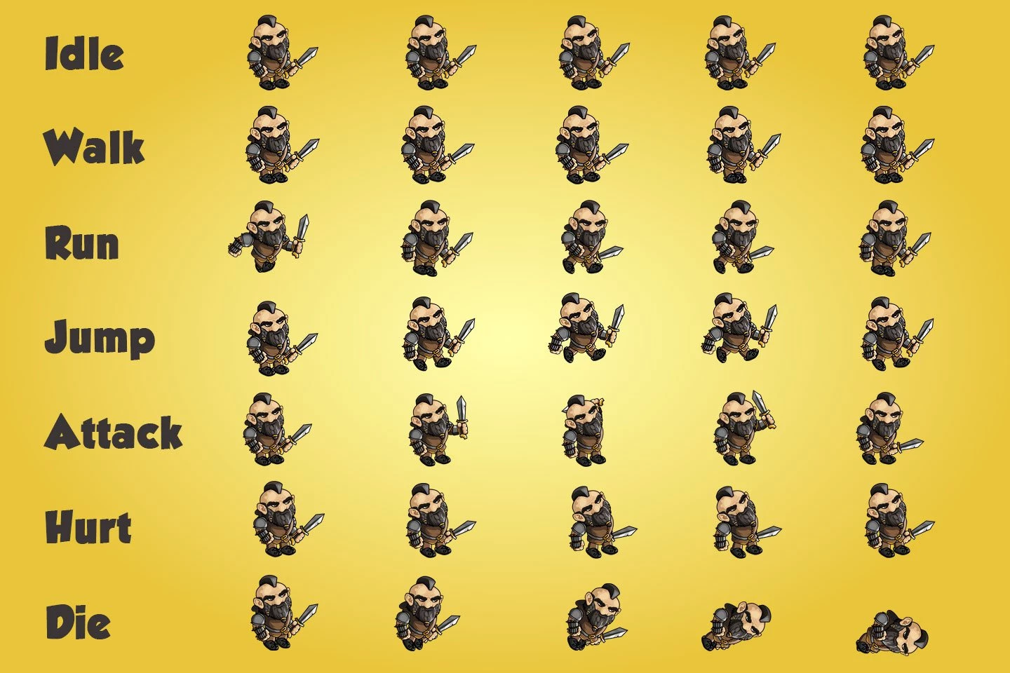 2D Fantasy Gnome Character Sprite