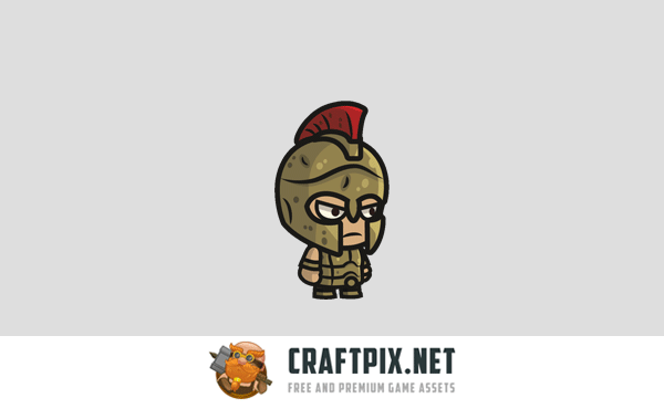 Spartan Knight and Warrior Chibi 2D Game Sprites