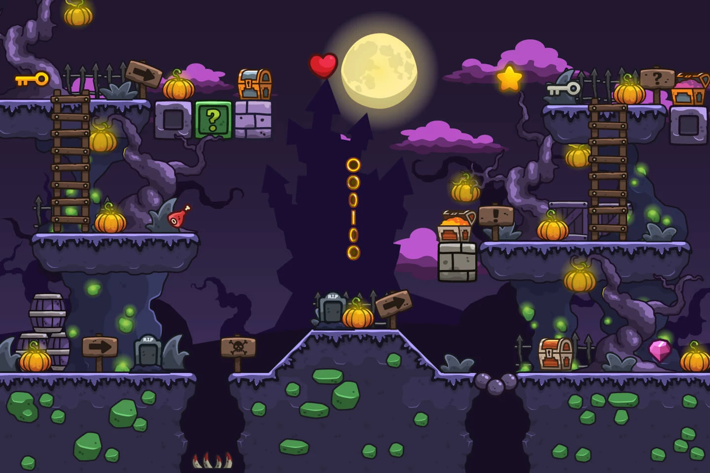 Cartoon 2D Platformer Tileset