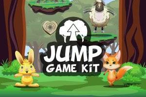 Jump Game Kit：2D游戏素材包，含角色、背景与UI