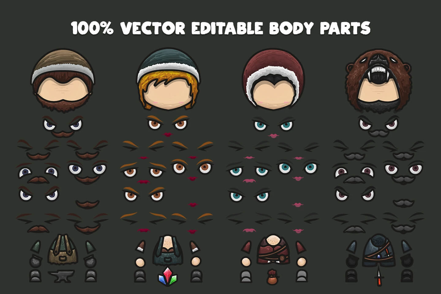 Blacksmith, Jeweler, Healer, Hunter NPC Characters