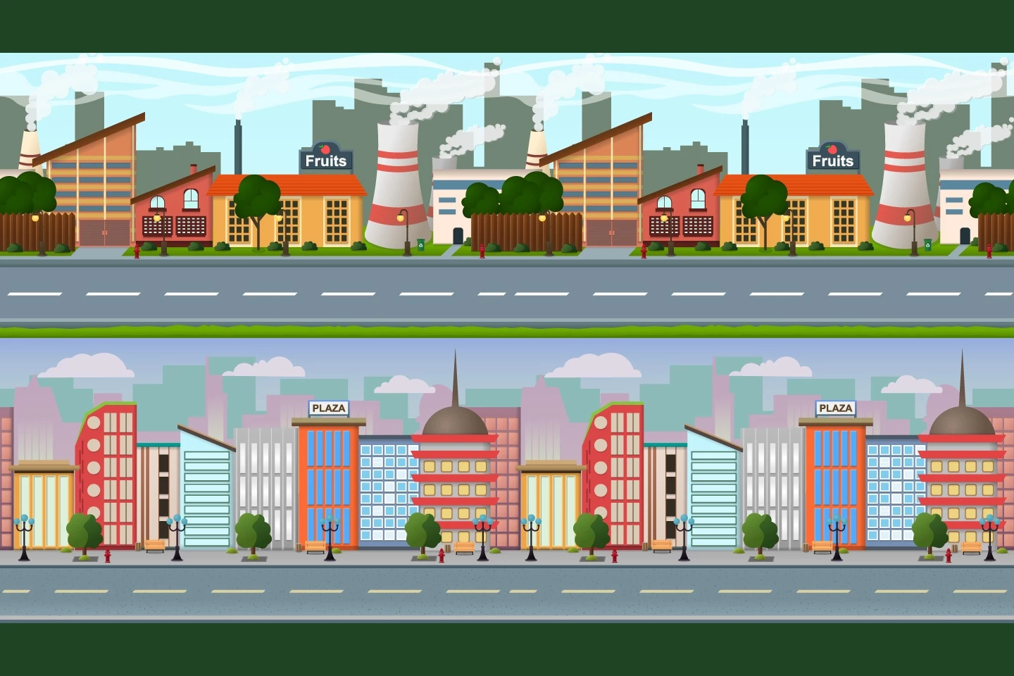 Parallax Scrolling City Game Backgrounds