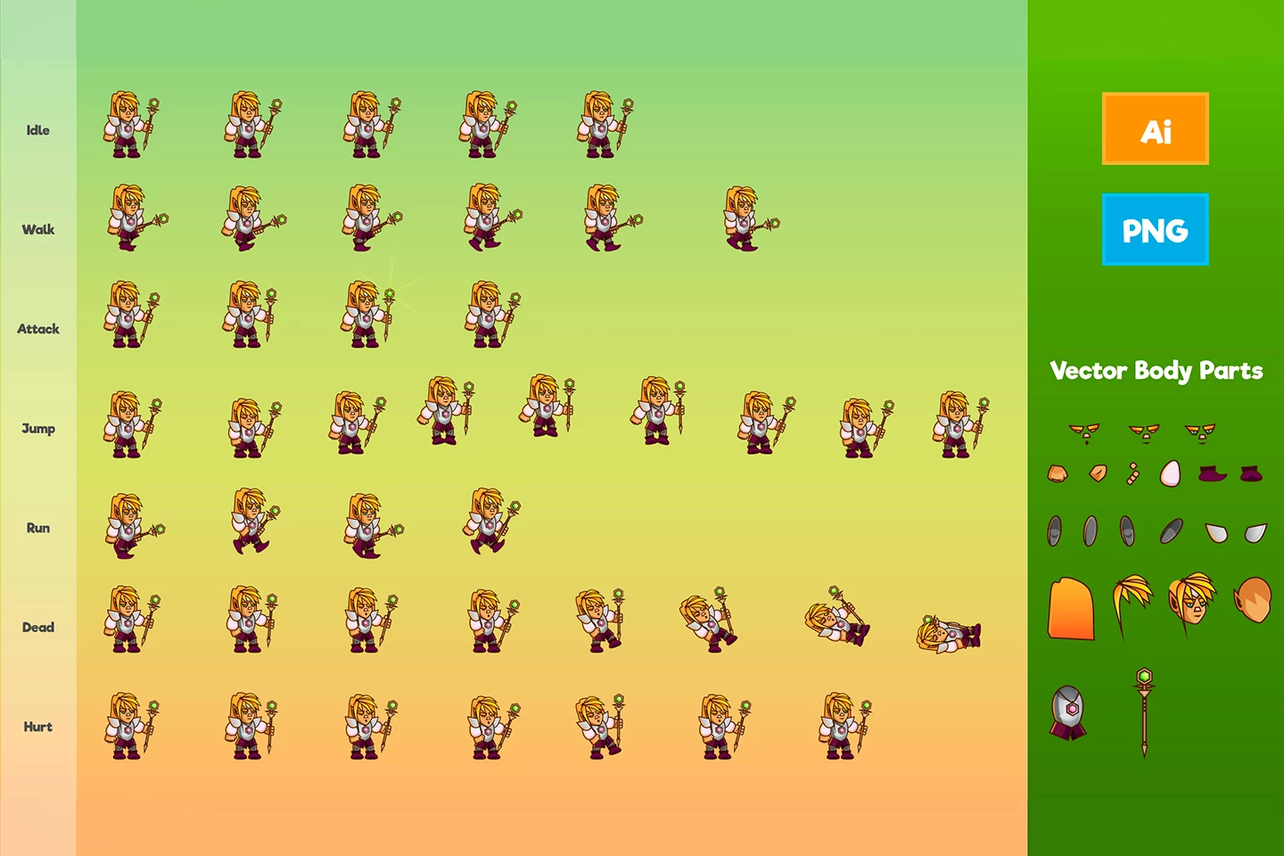 2D Game Elf Character Sprite