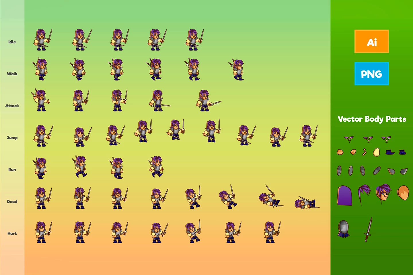 2D Game Elf Character Sprite