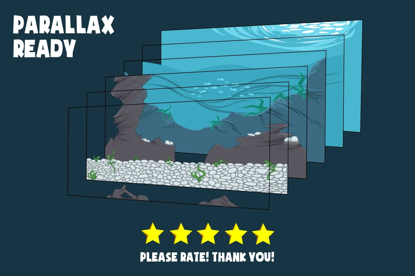 Underwater World Parallax Game Backgrounds