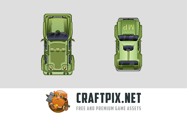 Top Down Police and Military Car Sprites