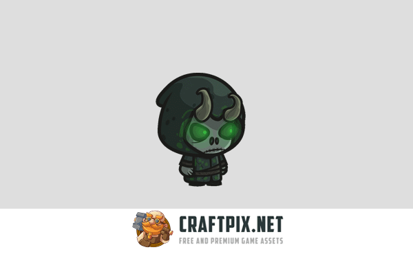 Magician Undead Chibi 2D Game Sprites