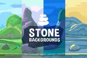 Stone Scrolling 2D游戏背景：无缝滚动与视差分层素材