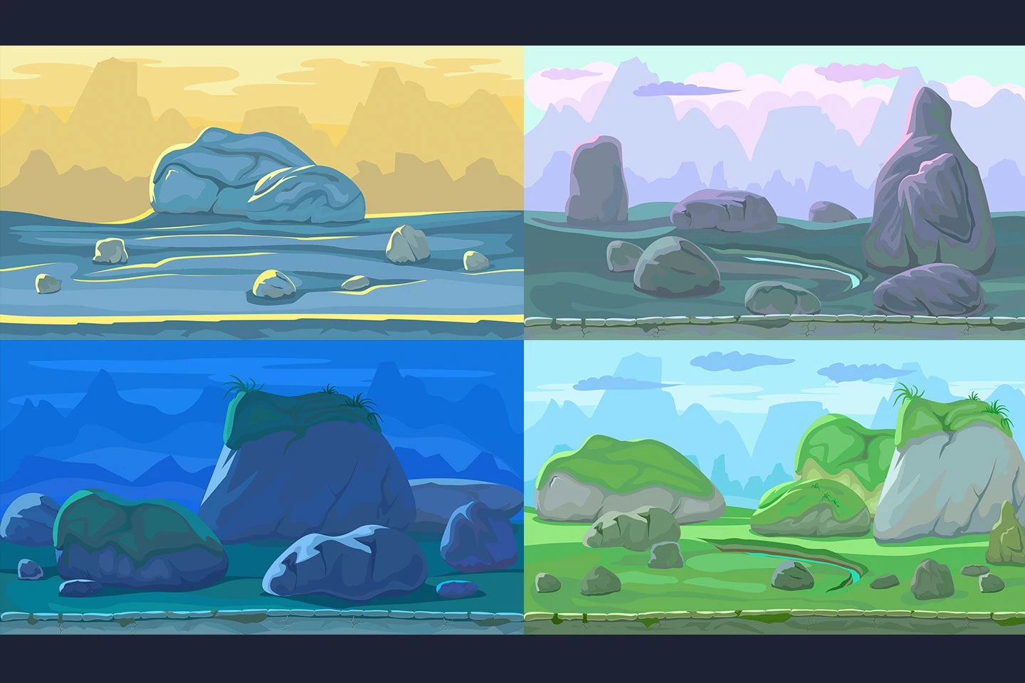 Stone Scrolling 2D Game Backgrounds
