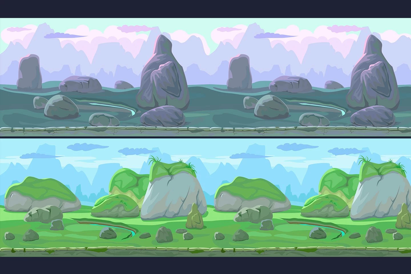 Stone Scrolling 2D Game Backgrounds