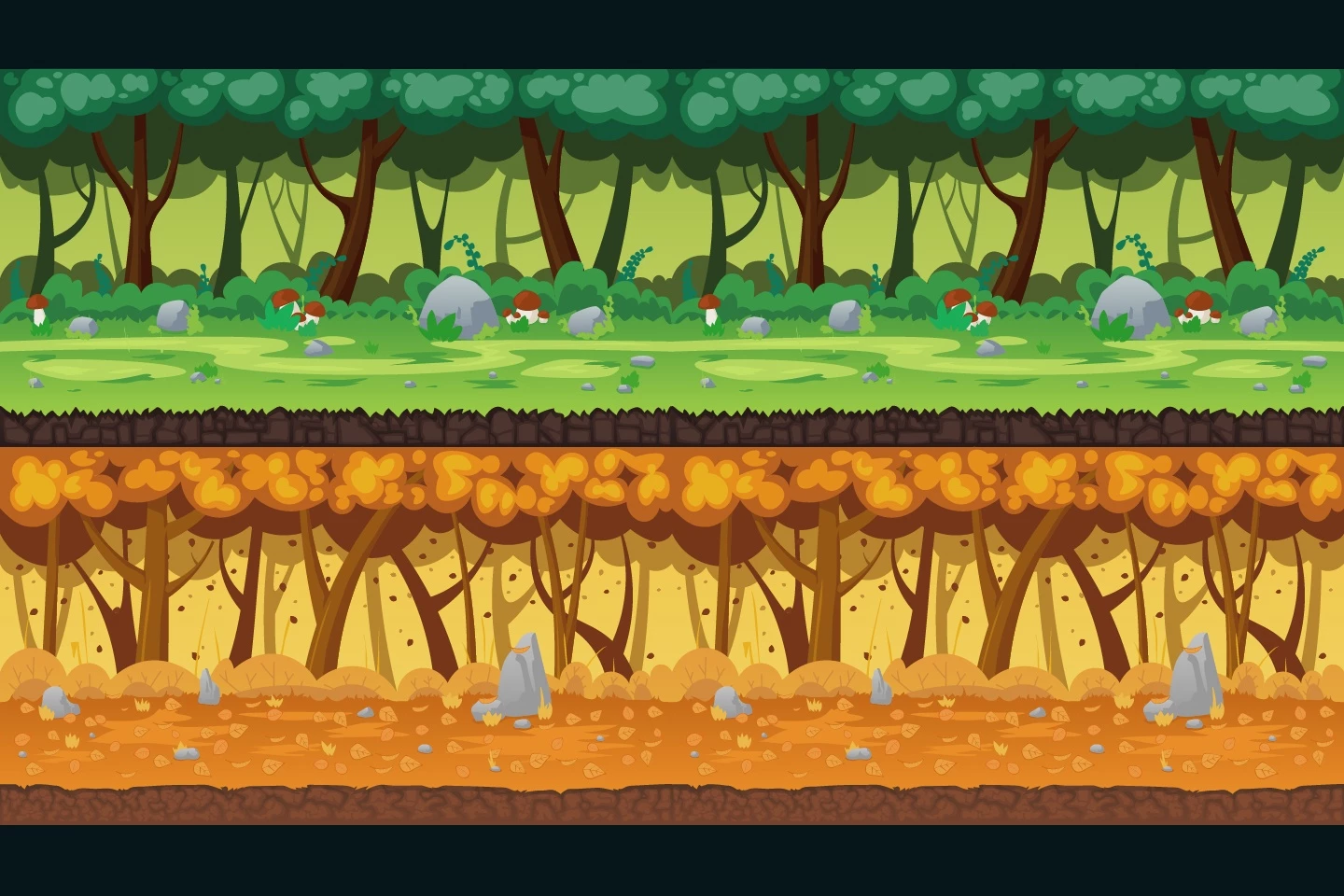 Cartoon Forest 2D Backgrounds