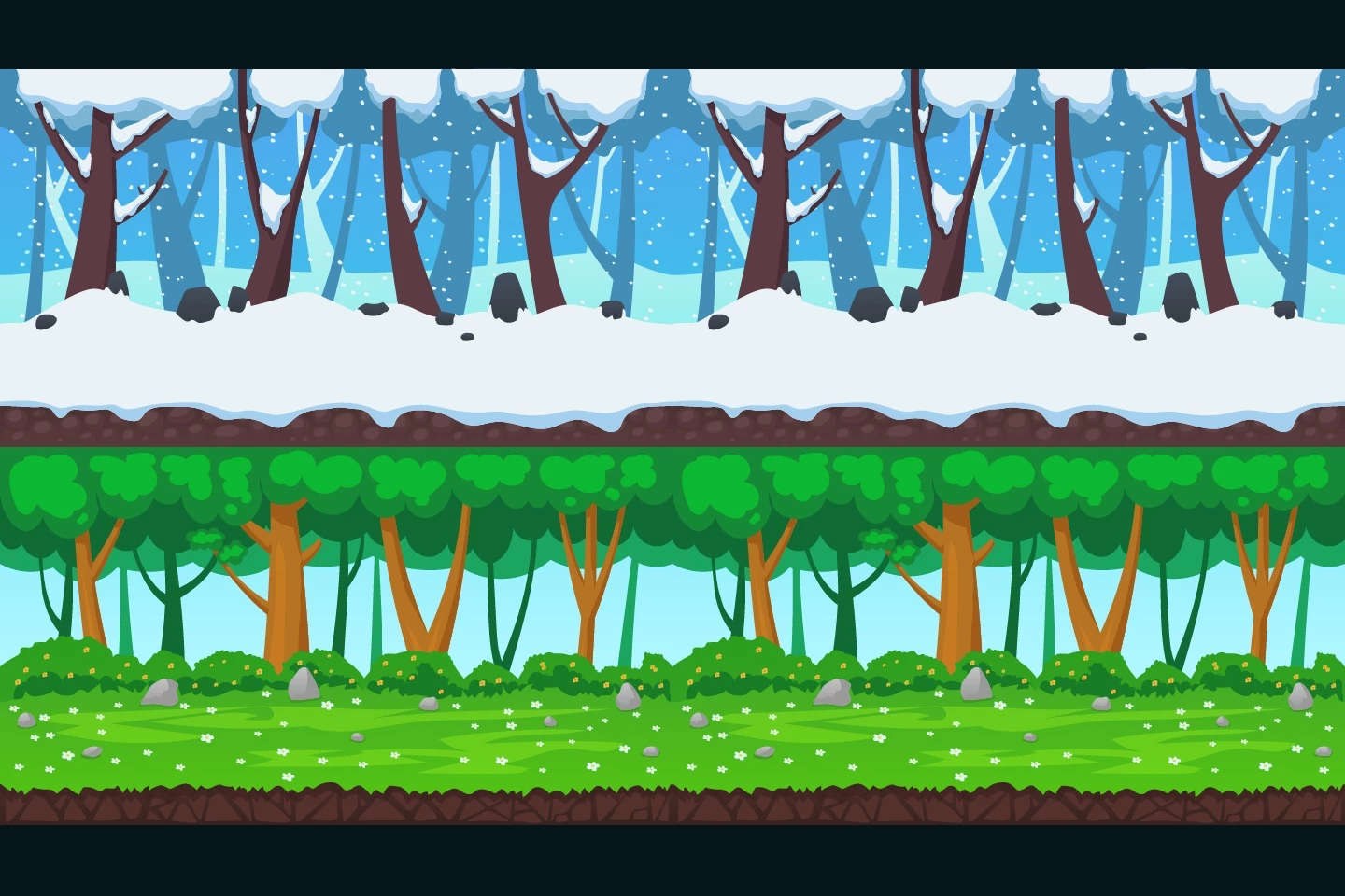 Cartoon Forest 2D Backgrounds