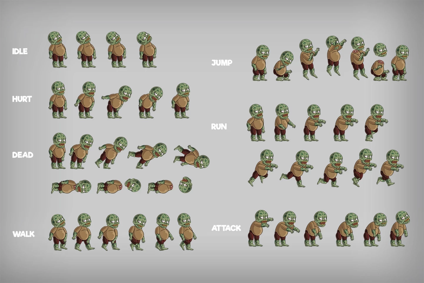 2D Game Zombie Character Sprite 1