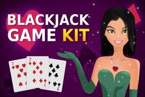 Blackjack游戏素材套件：矢量卡牌与界面资源