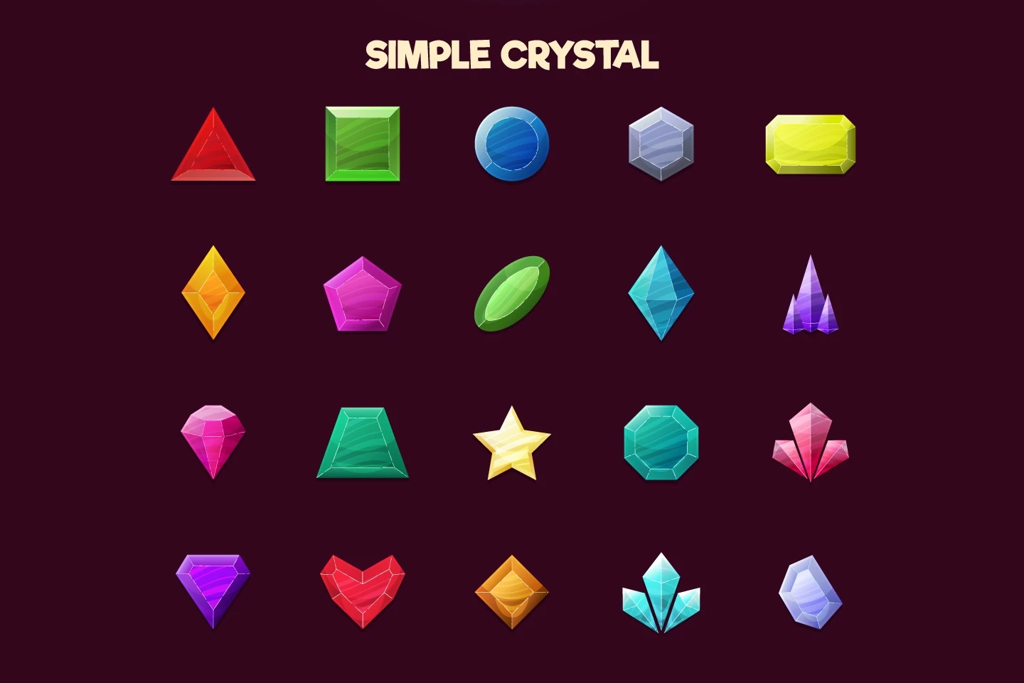 Crystals 2D Game Items