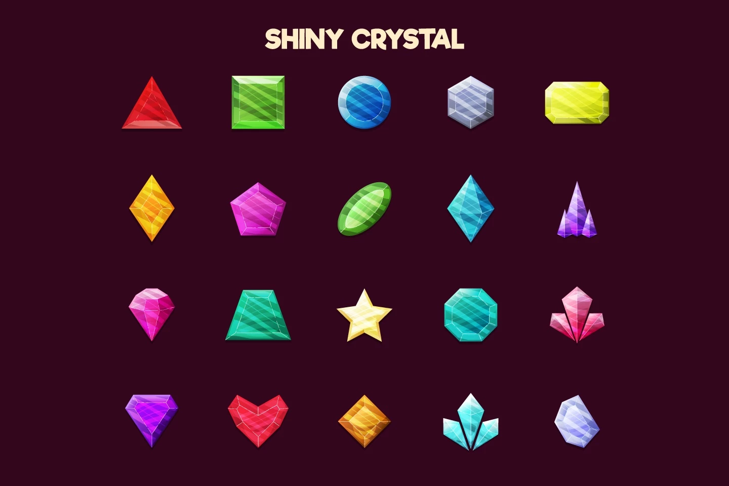 Crystals 2D Game Items