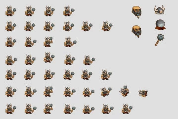 2D Game Barbarian Character Sprite