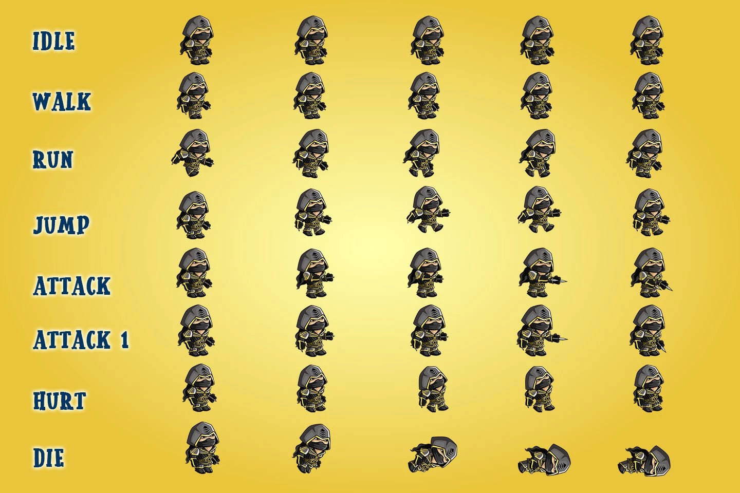 2D Fantasy Asassin Character Sprite
