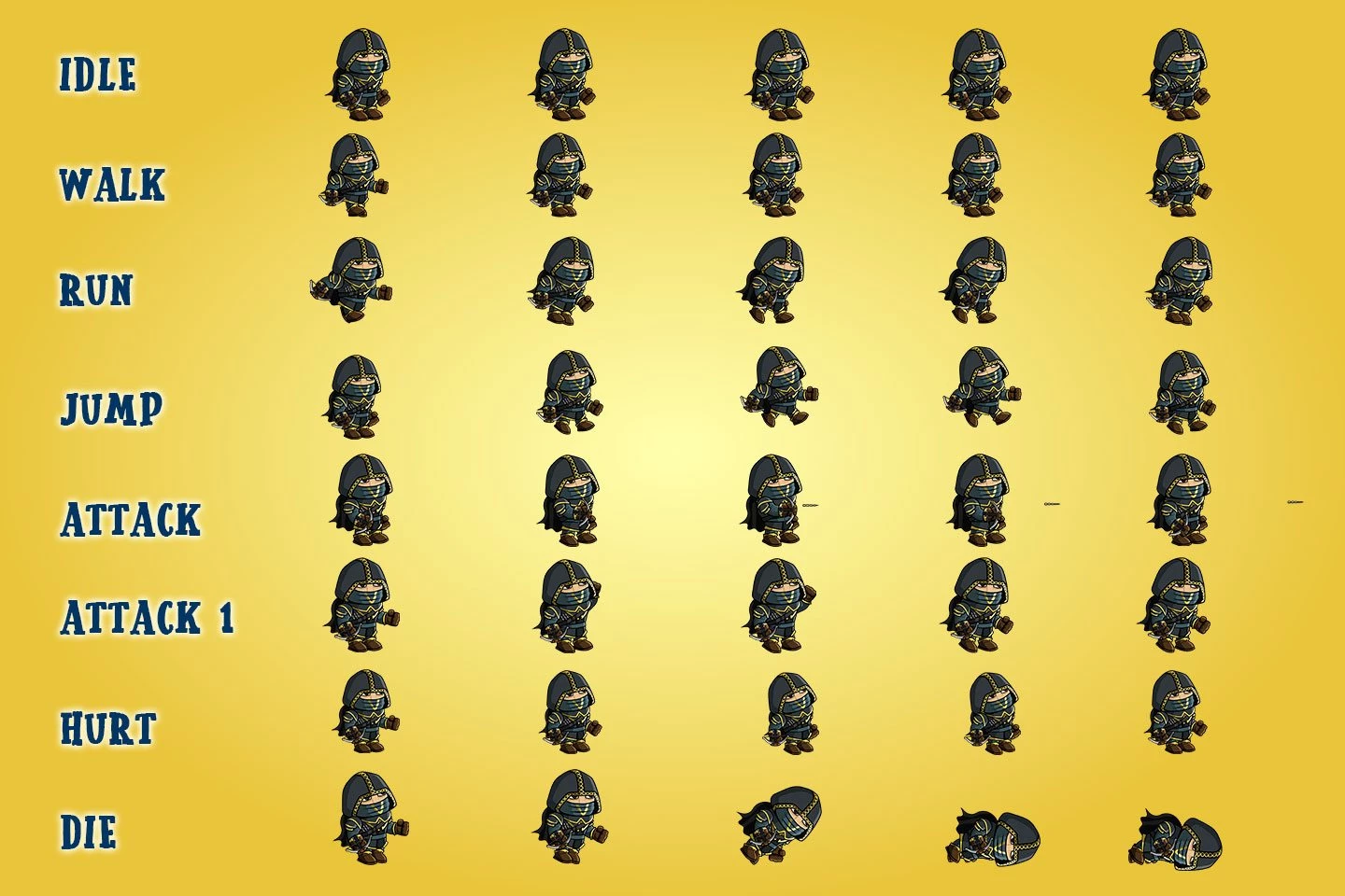 2D Fantasy Asassin Character Sprite