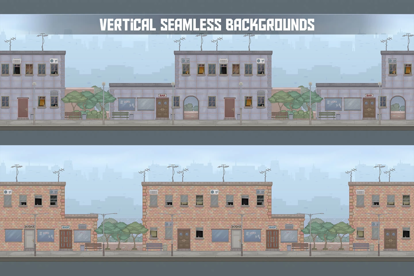 City Street Game Background Tiles