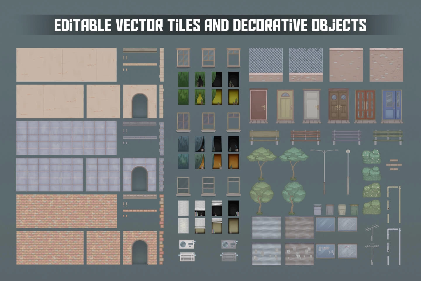 City Street Game Background Tiles