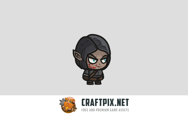 Dark Elves Chibi 2D Game Sprites