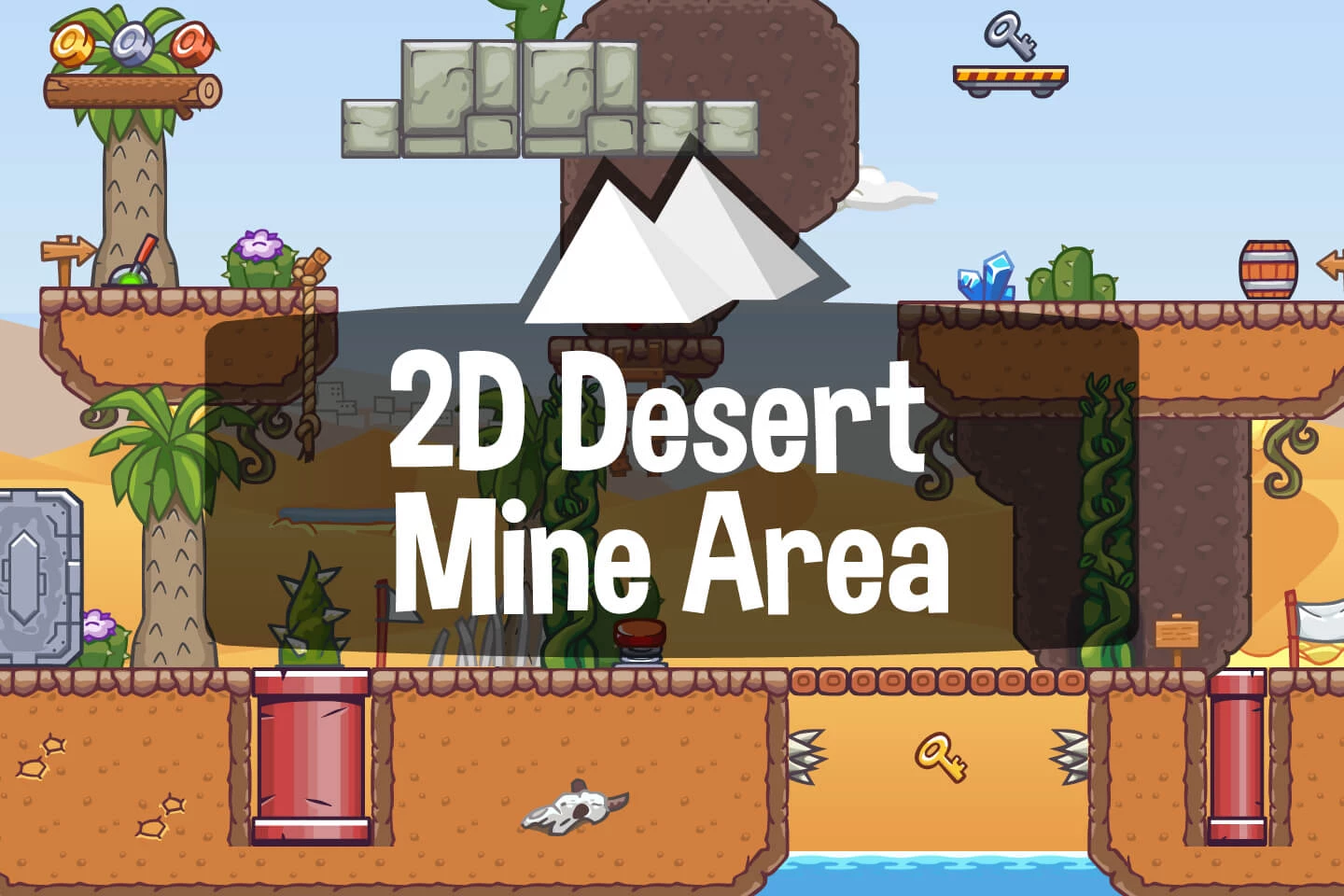 Desert Mine Area 2D Game Tileset