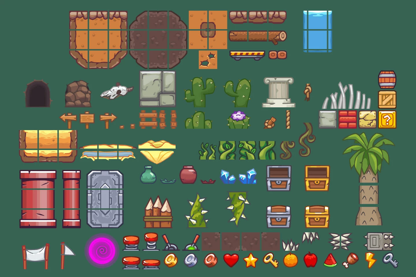 Desert Mine Area 2D Game Tileset