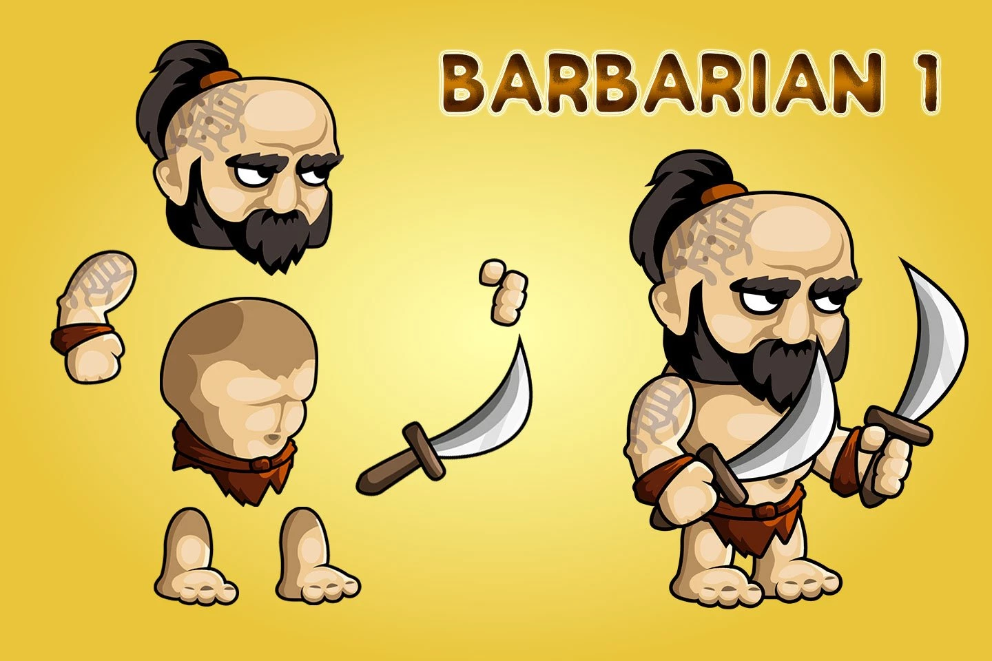 2D Fantasy Barbarian Character Sprite