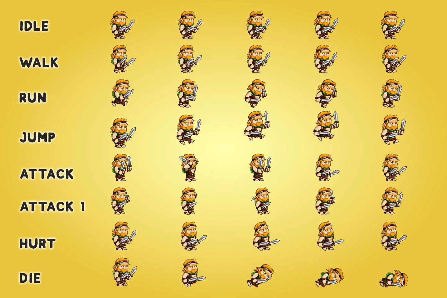 2D Fantasy Barbarian Character Sprite