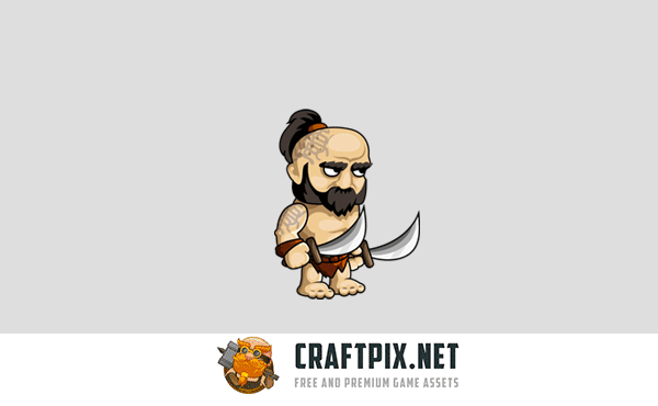 2D Fantasy Barbarian Character Sprite