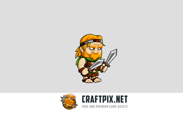2D Fantasy Barbarian Character Sprite