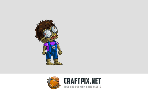 2D Game Zombie Kids Character Sprite 7