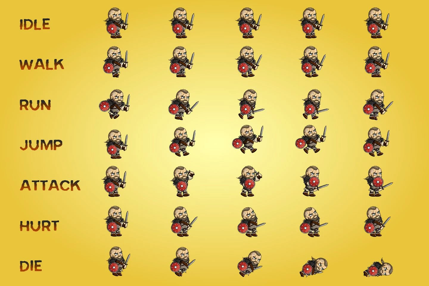 2D Fantasy Viking Character Sprite