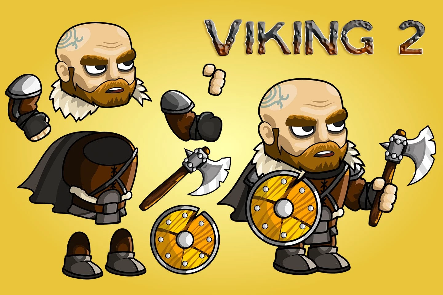 2D Fantasy Viking Character Sprite