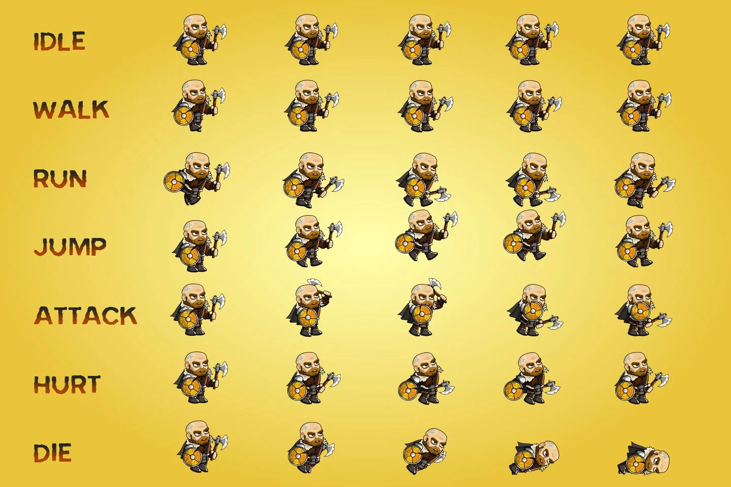 2D Fantasy Viking Character Sprite