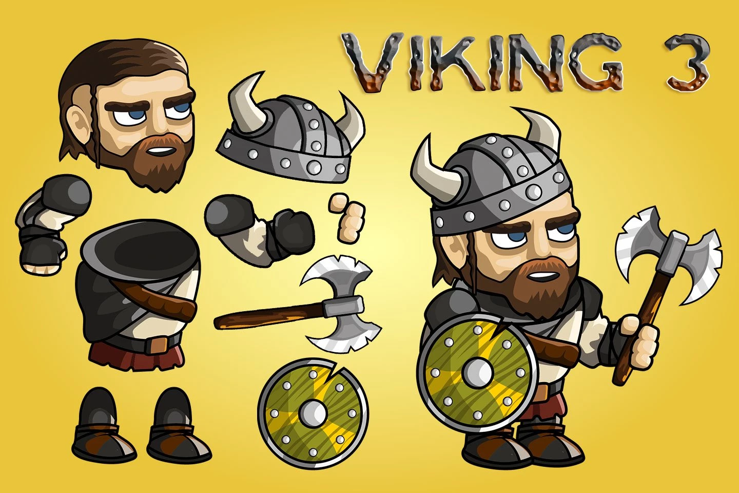 2D Fantasy Viking Character Sprite