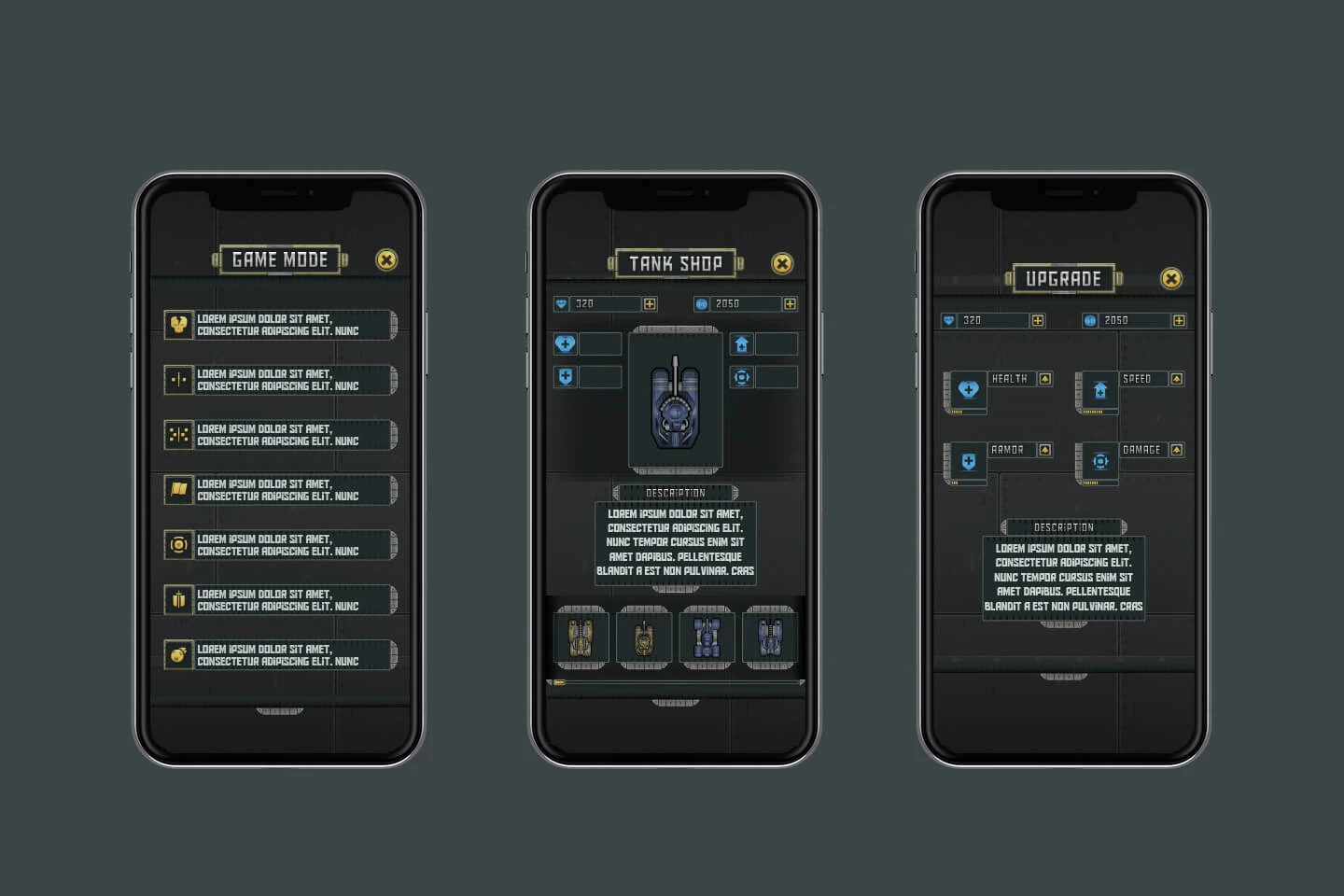 Top Down Tank Game User Interface