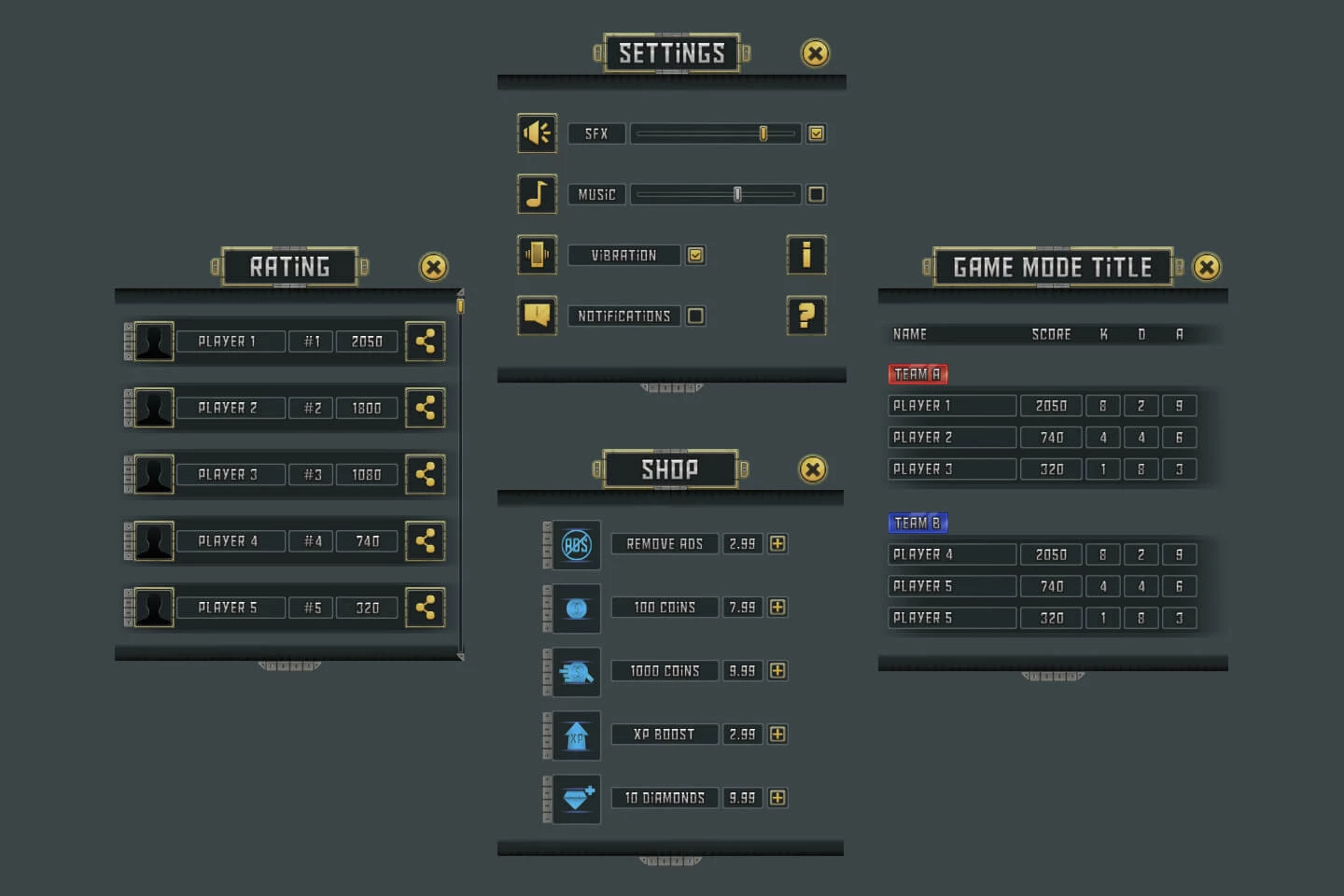 Top Down Tank Game User Interface