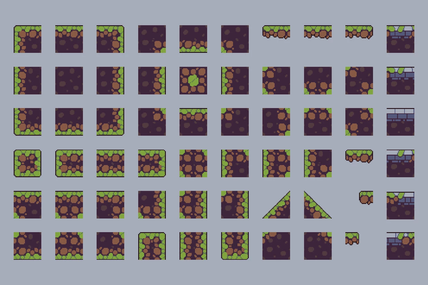 Ruins Game Tileset Pixel Art