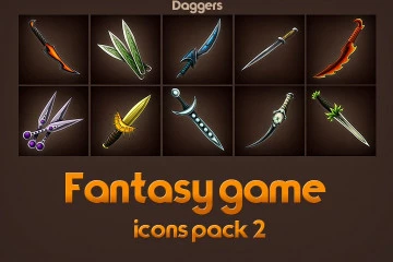 Game Icons of Fantasy Daggers Pack 2